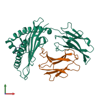 PDB entry 1osz coloured by chain, front view.