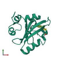 PDB entry 1ot9 coloured by chain, ensemble of 2 models, front view.