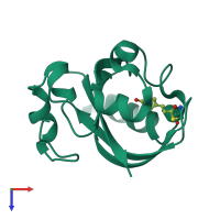 PDB entry 1ota coloured by chain, top view.