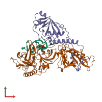PDB entry 1otc coloured by chain, front view.