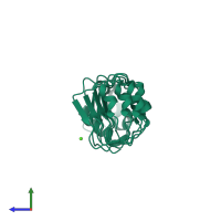 PDB entry 1otn coloured by chain, side view.