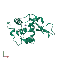 PDB entry 1oua coloured by chain, front view.
