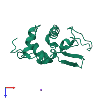PDB entry 1ouc coloured by chain, top view.