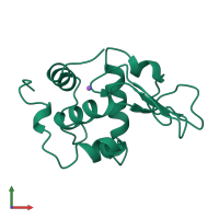 PDB entry 1oud coloured by chain, front view.