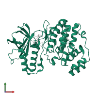 Mitogen-activated protein kinase 14 in PDB entry 1ove, assembly 1, front view.