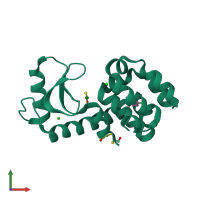 PDB entry 1ovh coloured by chain, front view.