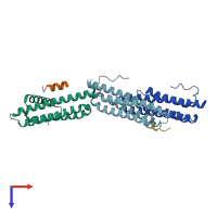 PDB entry 1ow6 coloured by chain, top view.