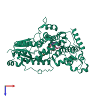 PDB entry 1own coloured by chain, top view.