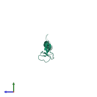 PDB entry 1ox3 coloured by chain, side view.