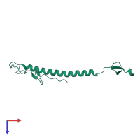 PDB entry 1ox3 coloured by chain, top view.