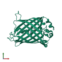 PDB entry 1oxe coloured by chain, front view.