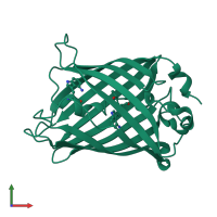 PDB entry 1oxf coloured by chain, front view.