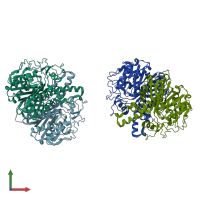 PDB entry 1oxh coloured by chain, front view.