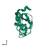 Monomeric assembly 11 of PDB entry 1oxn coloured by chemically distinct molecules, side view.