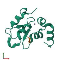 Hetero dimeric assembly 5 of PDB entry 1oxn coloured by chemically distinct molecules, front view.