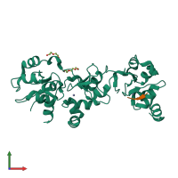 Hetero tetrameric assembly 7 of PDB entry 1oxn coloured by chemically distinct molecules, front view.