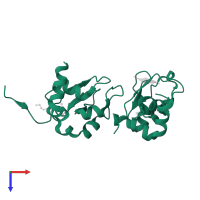 Baculoviral IAP repeat-containing protein 7 30kDa subunit in PDB entry 1oxn, assembly 9, top view.