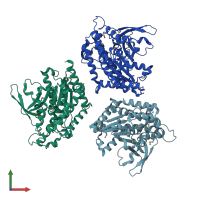 PDB entry 1oxw coloured by chain, front view.