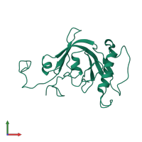 PDB entry 1oy2 coloured by chain, front view.