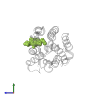 PROTOPORPHYRIN IX CONTAINING FE in PDB entry 1oyk, assembly 1, side view.