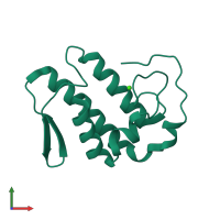 PDB entry 1oz6 coloured by chain, front view.
