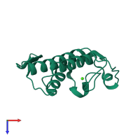 PDB entry 1oz6 coloured by chain, top view.