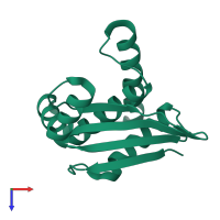 PDB entry 1oz9 coloured by chain, top view.