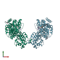 PDB entry 1ozg coloured by chain, front view.