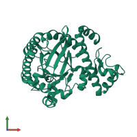 PDB entry 1p0d coloured by chain, front view.