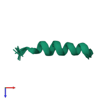PDB entry 1p0l coloured by chain, ensemble of 20 models, top view.