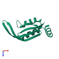 PDB entry 1p1l coloured by chain, top view.