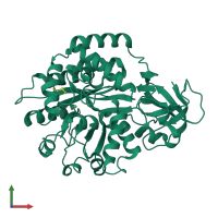 PDB entry 1p1m coloured by chain, front view.