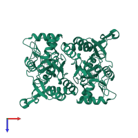 Glutamate receptor 2 in PDB entry 1p1n, assembly 1, top view.