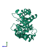 Deoxyribose-phosphate aldolase in PDB entry 1p1x, assembly 1, side view.