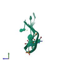 PDB entry 1p1y coloured by chain, side view.