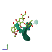 PDB entry 1p20 coloured by chain, side view.