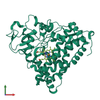 PDB entry 1p2y coloured by chain, front view.