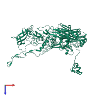 PDB entry 1p30 coloured by chain, top view.