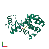 PDB entry 1p37 coloured by chain, front view.