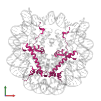 Histone H2A type 1 in PDB entry 1p3l, assembly 1, front view.