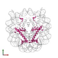 Histone H2A type 1 in PDB entry 1p3o, assembly 1, front view.