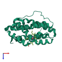 PDB entry 1p3v coloured by chain, top view.