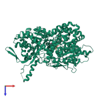 PDB entry 1p4j coloured by chain, top view.