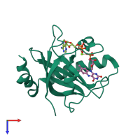 PDB entry 1p4m coloured by chain, top view.