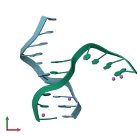 PDB entry 1p4y coloured by chain, front view.