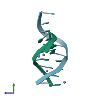 PDB entry 1p4y coloured by chain, side view.