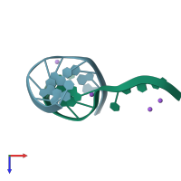 PDB entry 1p4y coloured by chain, top view.