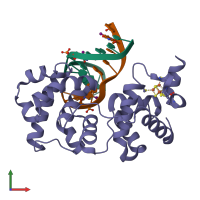 PDB entry 1p59 coloured by chain, front view.