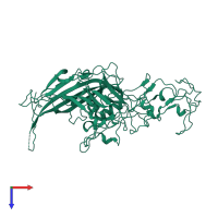 PDB entry 1p5y coloured by chain, top view.