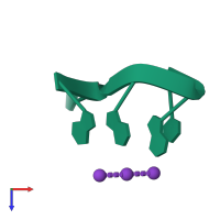 PDB entry 1p79 coloured by chain, top view.